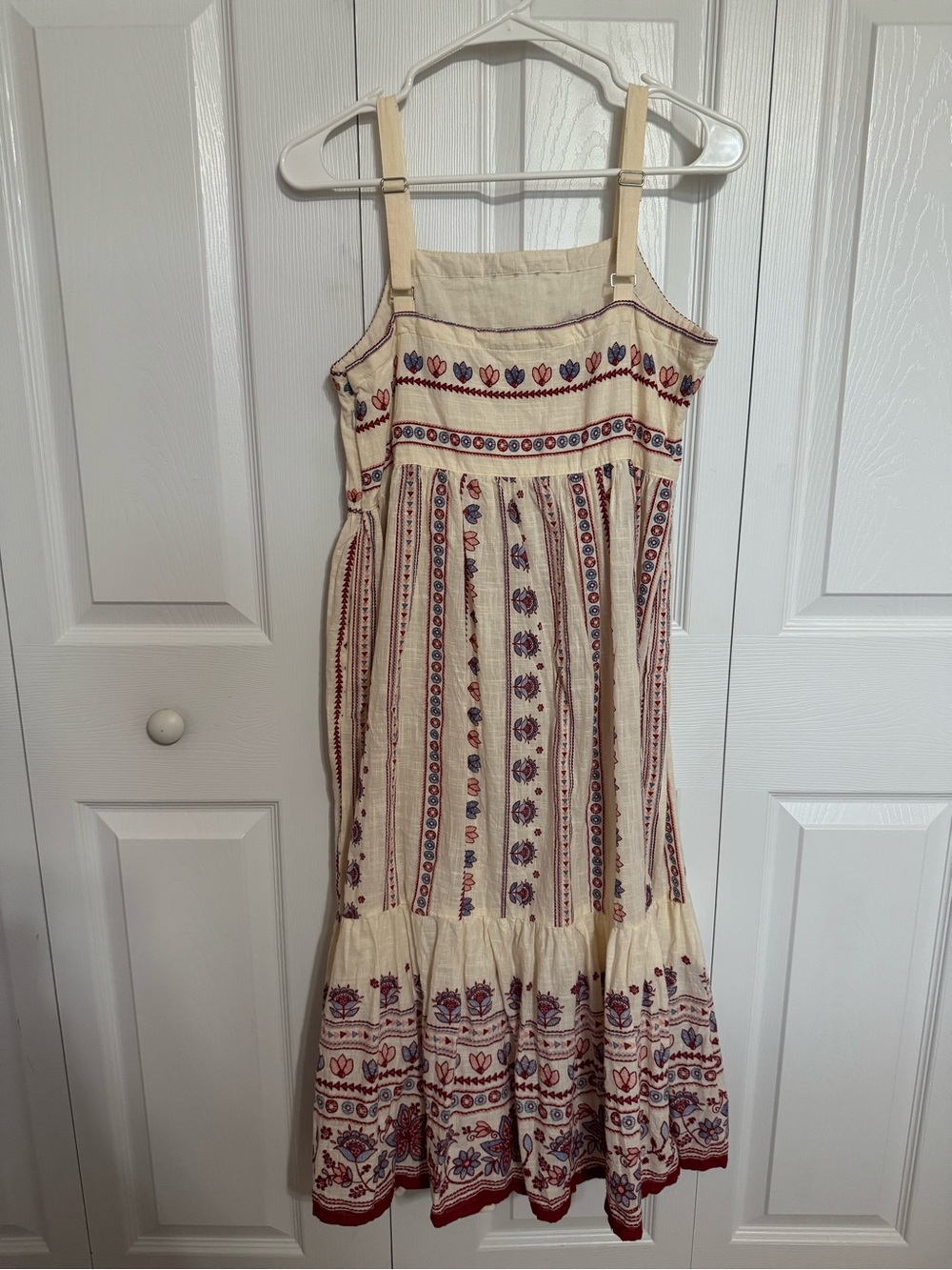 Bombay Paisley Off-White Embroidered Cotton A-Line Dress 100% cotton - Picture 4 of 9